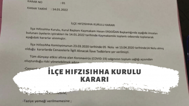 Photo of İLÇE HIFZISIHHA KURULU KARARI YAYIMLANDI