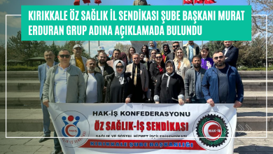 Photo of Kırıkkale Öz Sağlık İl sendikası şube başkanı Murat Erduran grup adına açıklamada bulundu