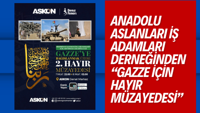 Photo of Anadolu Aslanları İş Adamları Derneğinden “Gazze için hayır müzayedesi”